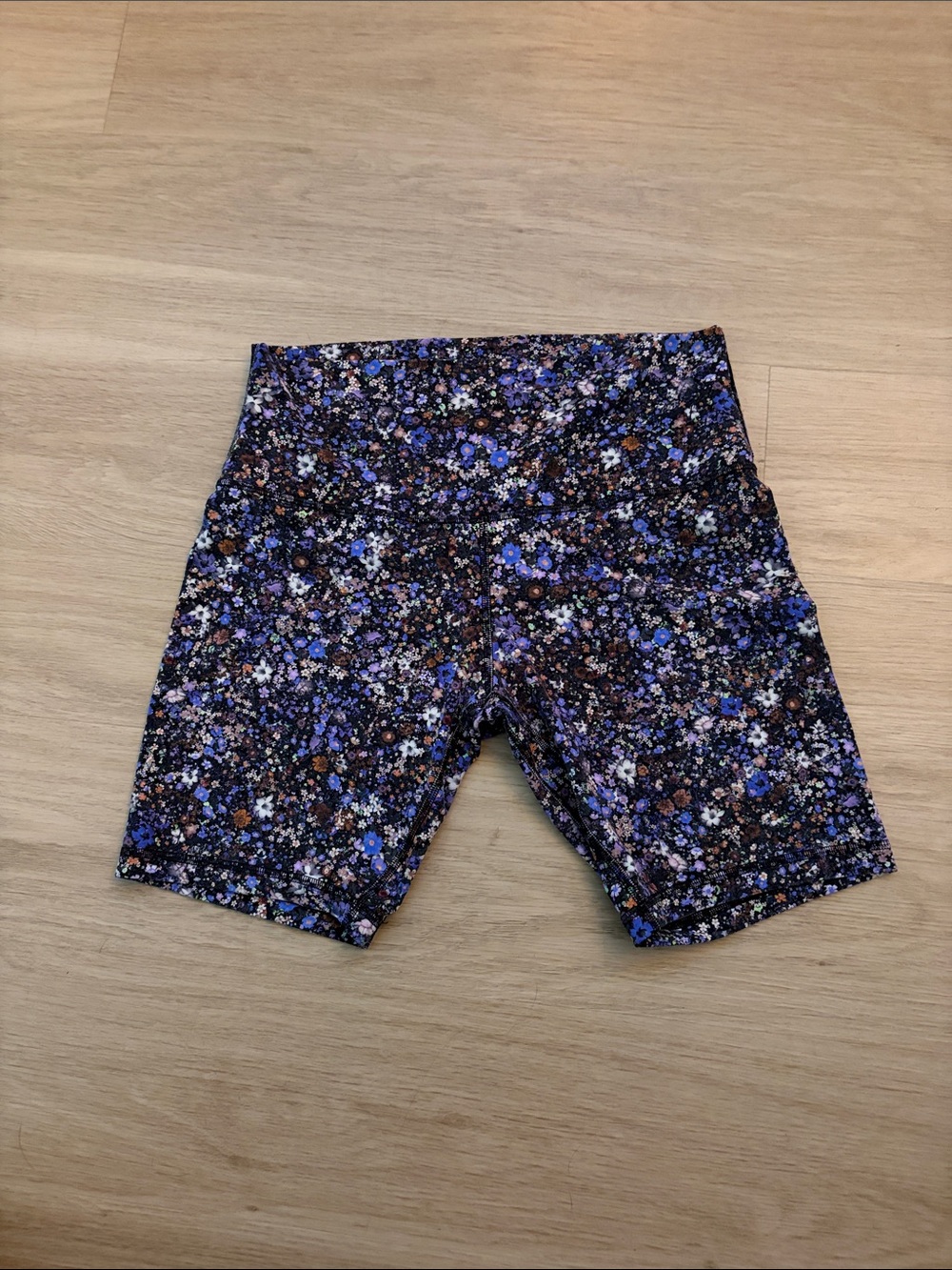 lululemon athletica Purple Floral High-Rise Bike Shorts